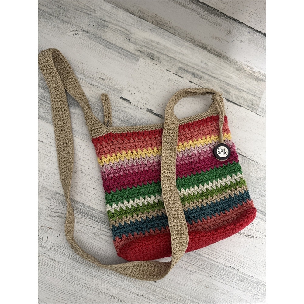 THE SAC RARE VIVID MULTICOLOR‎ LIMITED EDITION CROCHET CROSSBODY SHOULDER BAG